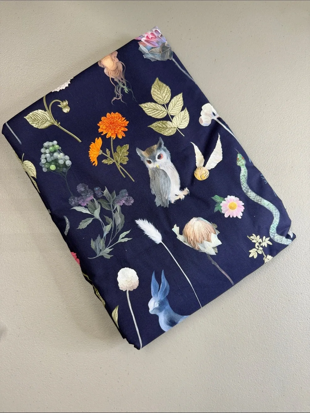 Pottery Barn x Harry Potter Herbology Duvet Cover Twin Bedding Navy Wizard World